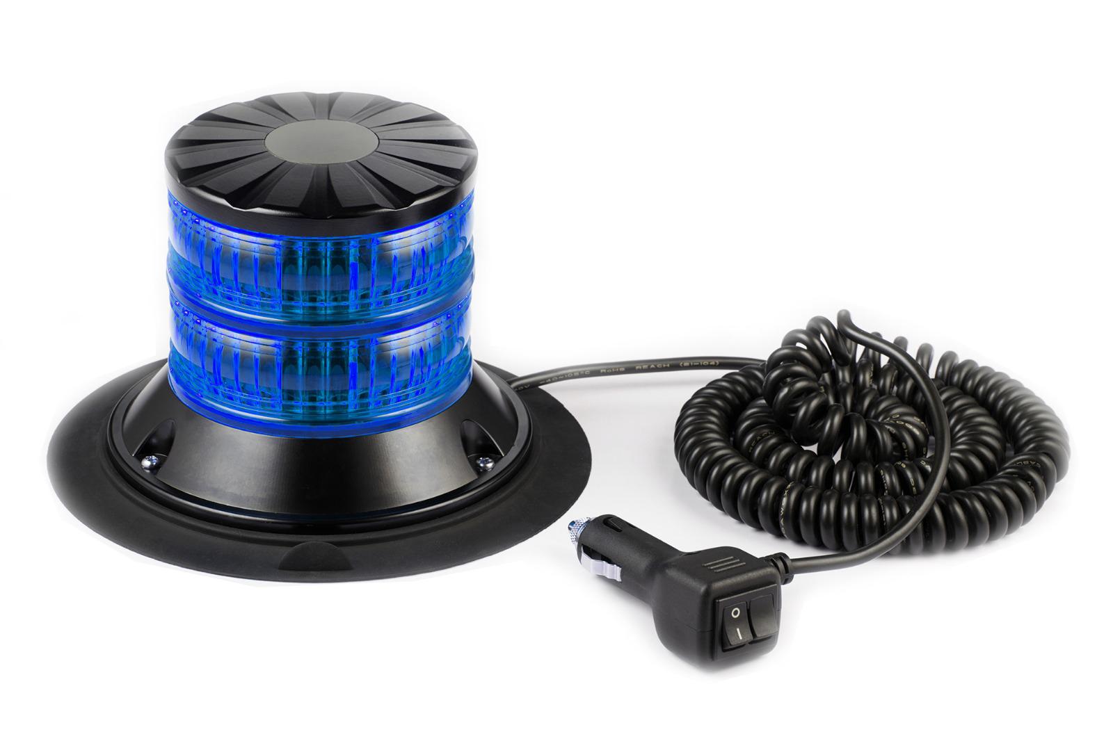 Gyrophare LED Bleu double étage classe 2  fixation magnétique